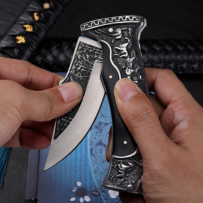 Wolf head self-defense outdoor camping sharp knife