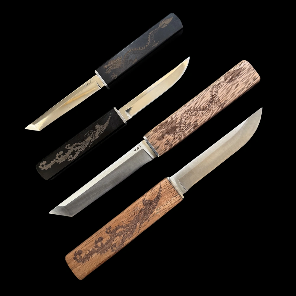 M390 Dragon and Phoenix Double Knife